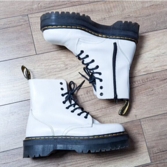 Dr. Martens White and Black Rain & Snow Boots - Picture 4 of 10